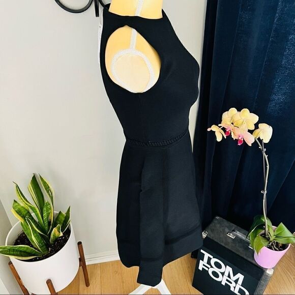 French Connection Tia Tobey Flare Dress, Little Black Dress, Black, Size 2 NWT - Picture 11 of 15